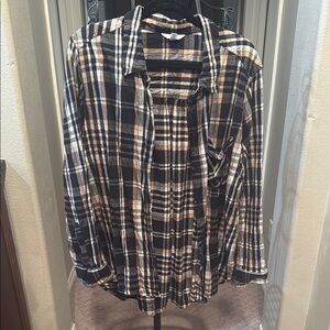 Plaid Button-Up Shirt